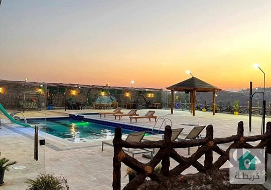 مزرعة وشالية للبيع في اول السلط للبيع