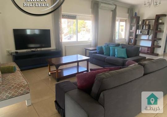 شقة مفروشة للايجار اللويبدة مساحة 150م طابق ثاني تشطيبات و فرش سوبر ديلوكس اطلالة جميلة بسعر مميز