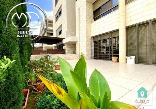 شقة ارضية مفروشة للايجار خلدا مساحة 200م مع ترس 40م تشطيبات سوبر ديلوكس  