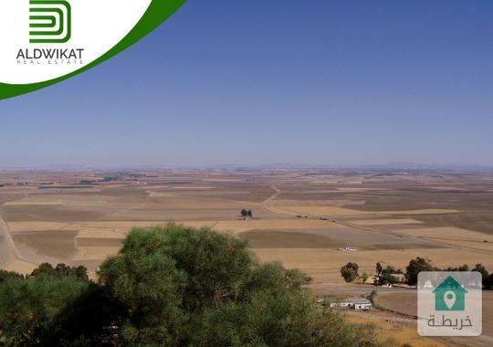 ارض مستوية للبيع في اللبن مساحة 100 دونم تصلح لمشاريع استثمارية