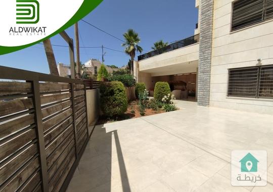 شقة للبيع في مرج الحمام طابق ارضي مساحة البناء 195م ومساحة الحديقة 300م