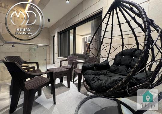 شقة جديدة مفروشة للايجار في أجمل مواقع خلدا مساحة 150م طابق ثاني تشطيبات و ديكورات فندقية فاخرة 